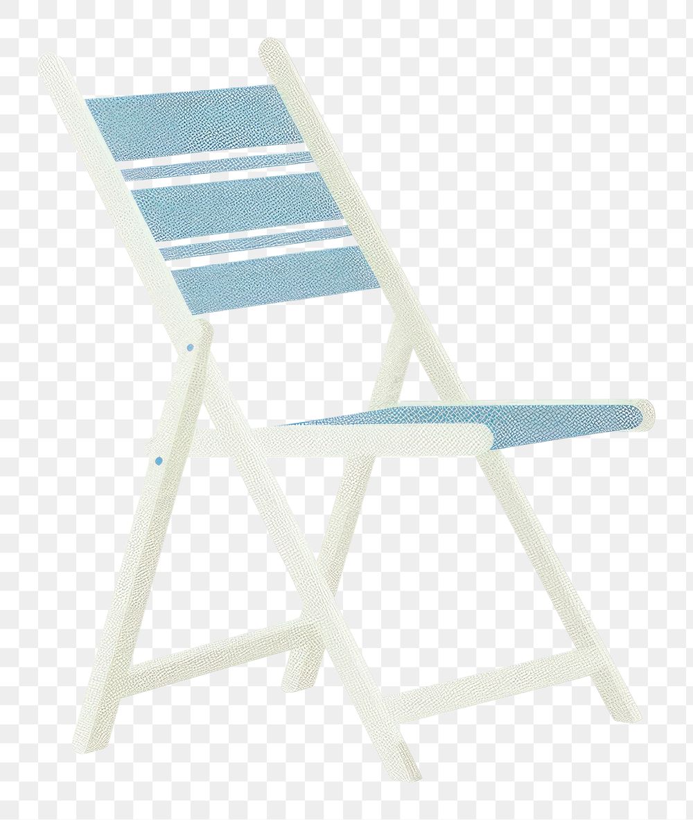 PNG  Blue beach chair furniture white background outdoors.