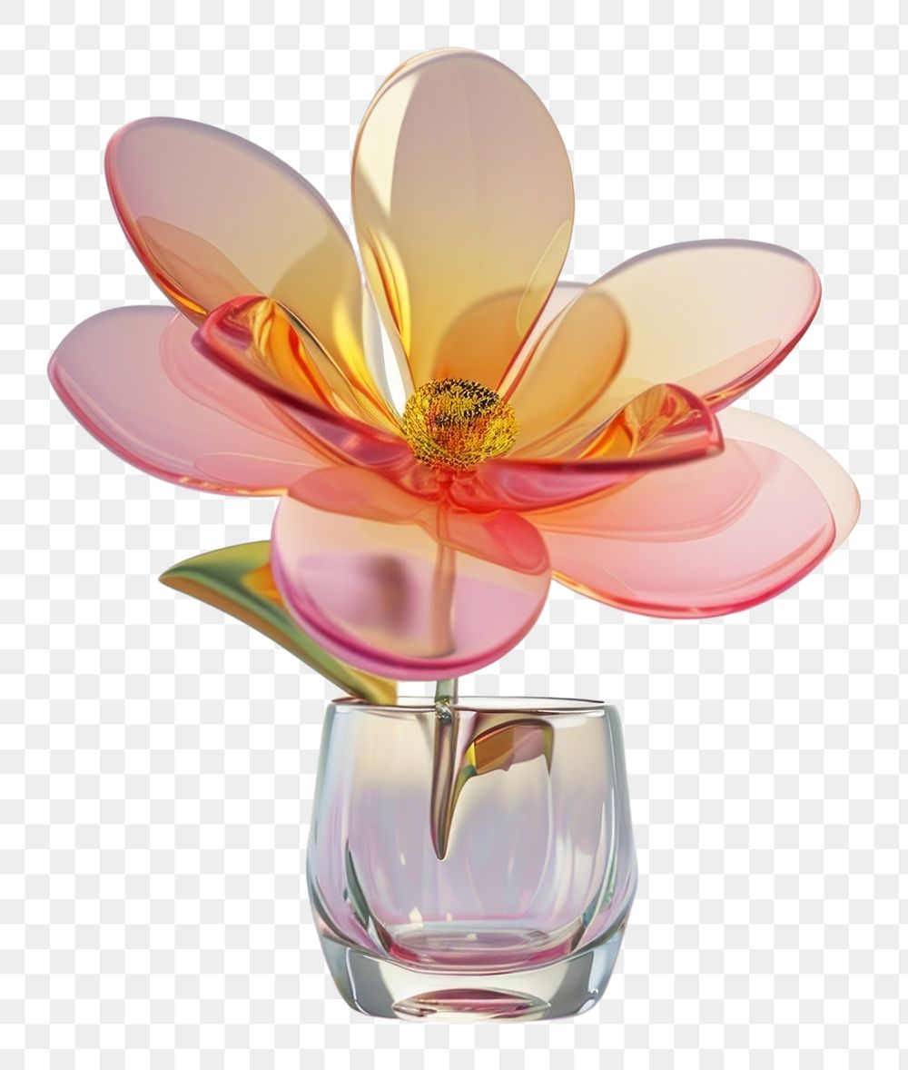 PNG Flower icon glass petal plant.