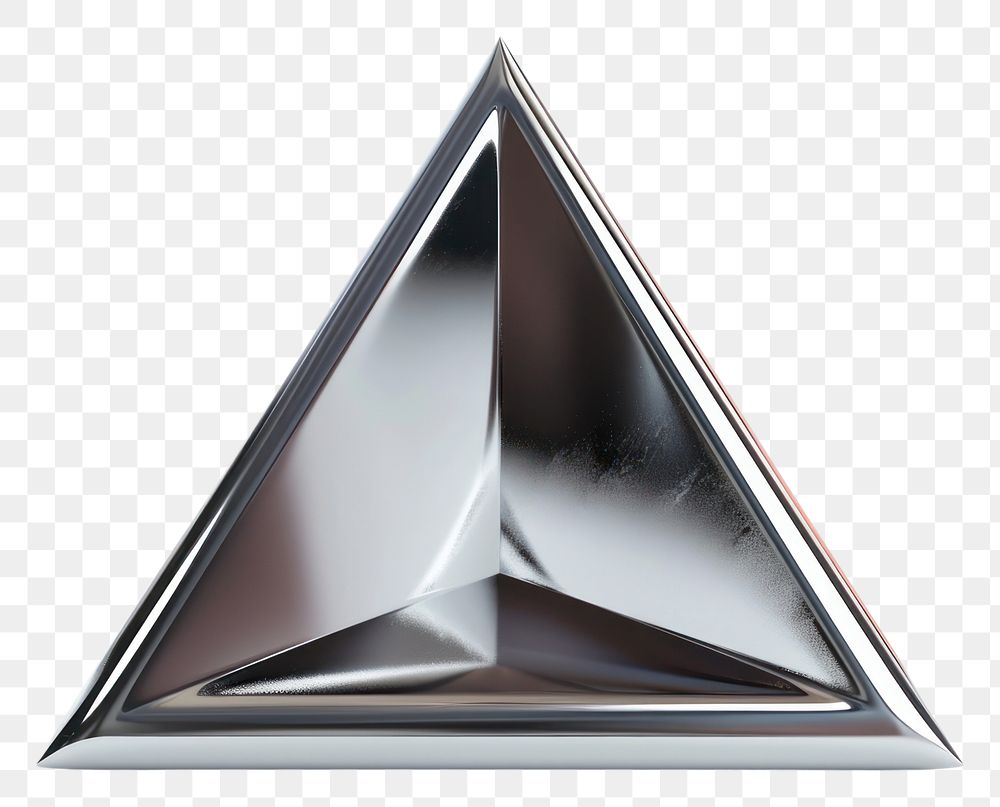 PNG Triangle Chrome material triangle white background simplicity.
