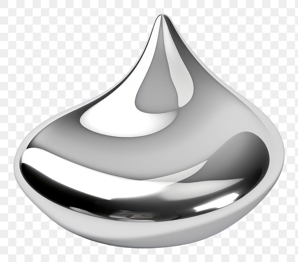 PNG Water drop Chrome material jewelry silver white.
