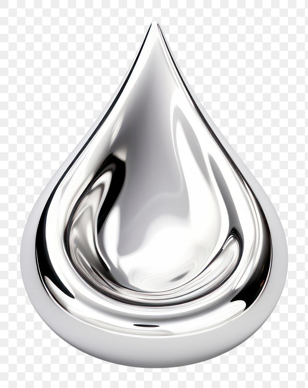PNG Water drop Chrome material silver white background accessories.