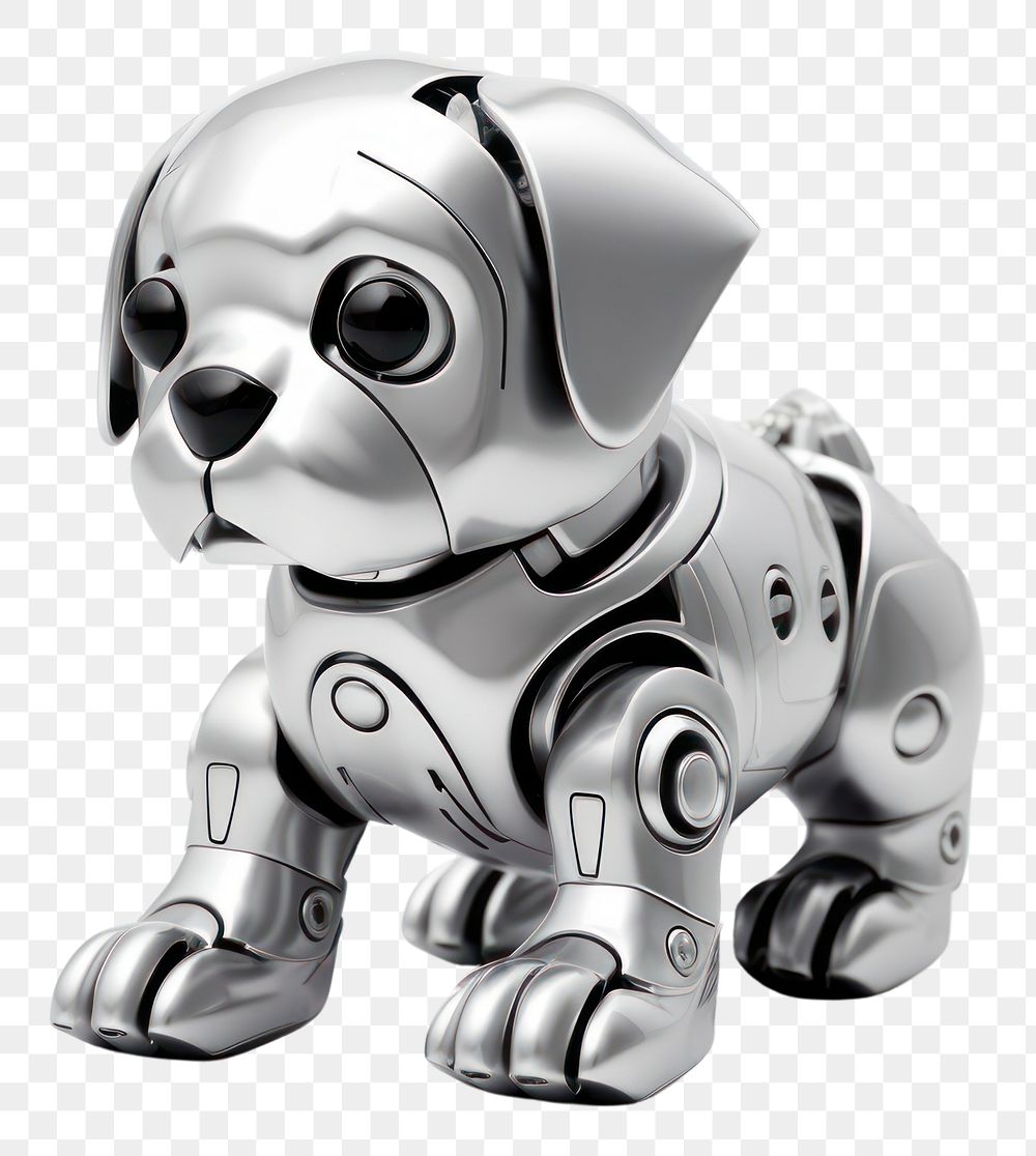 PNG Dog robot Chrome material cute representation futuristic.