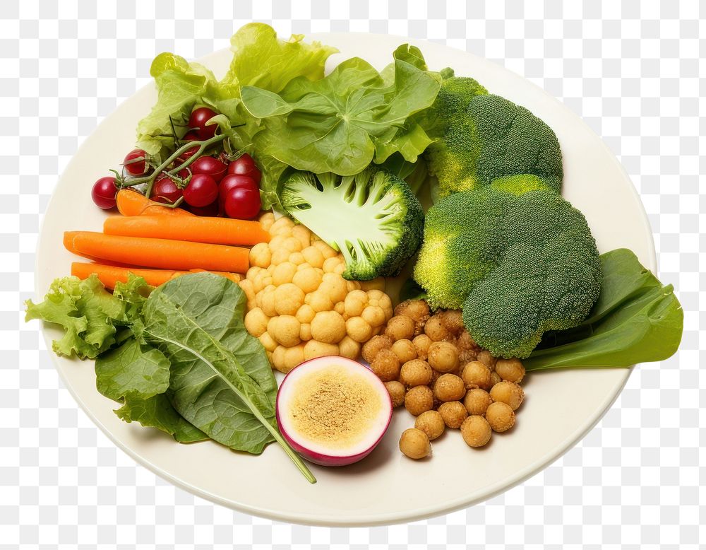 PNG Vegan food plate meal dish.