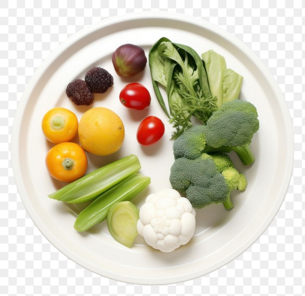 PNG Vegan food cauliflower vegetable plate.
