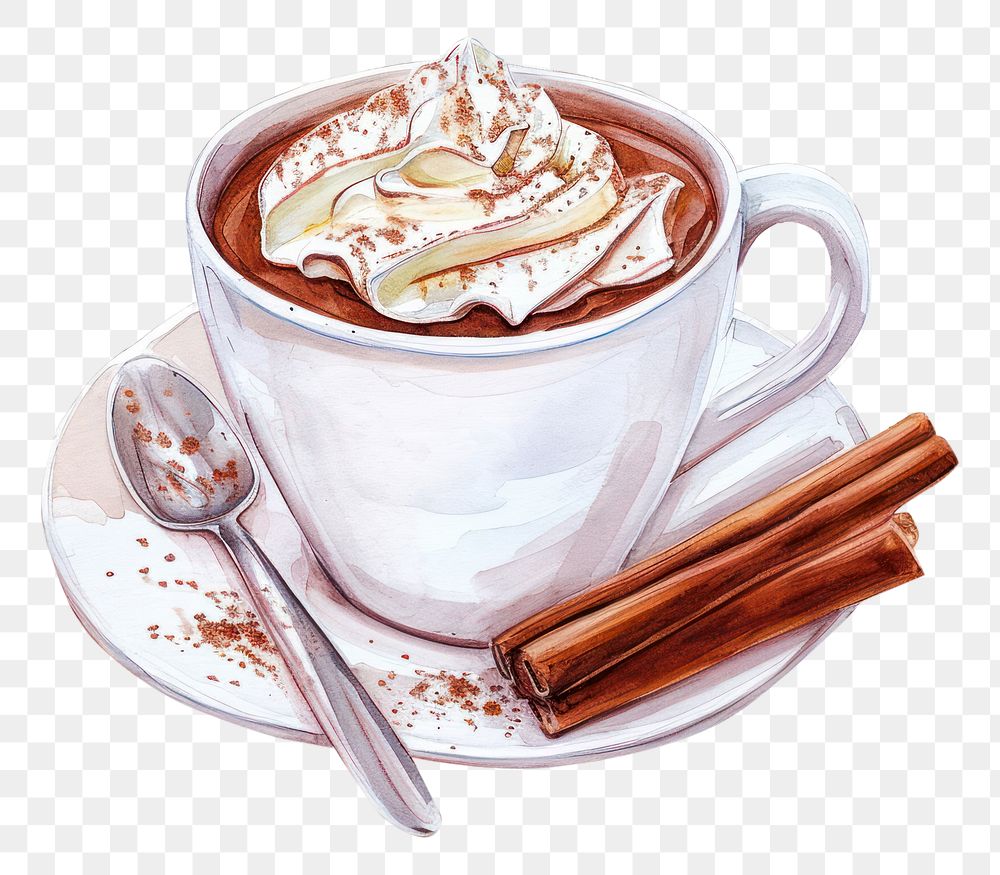 PNG  Hot chocolate dessert coffee saucer.