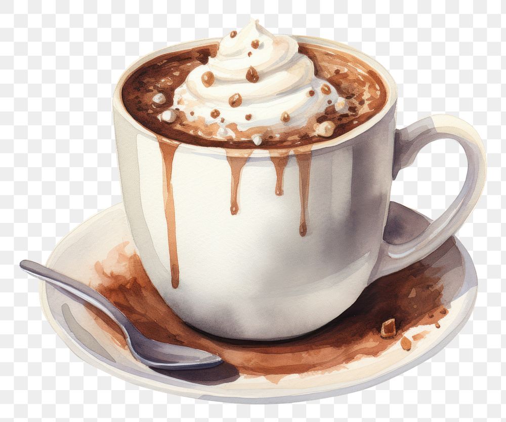 PNG  Hot chocolate dessert coffee drink.