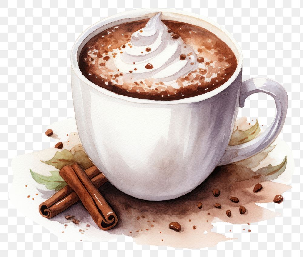 PNG  Hot chocolate dessert coffee drink.