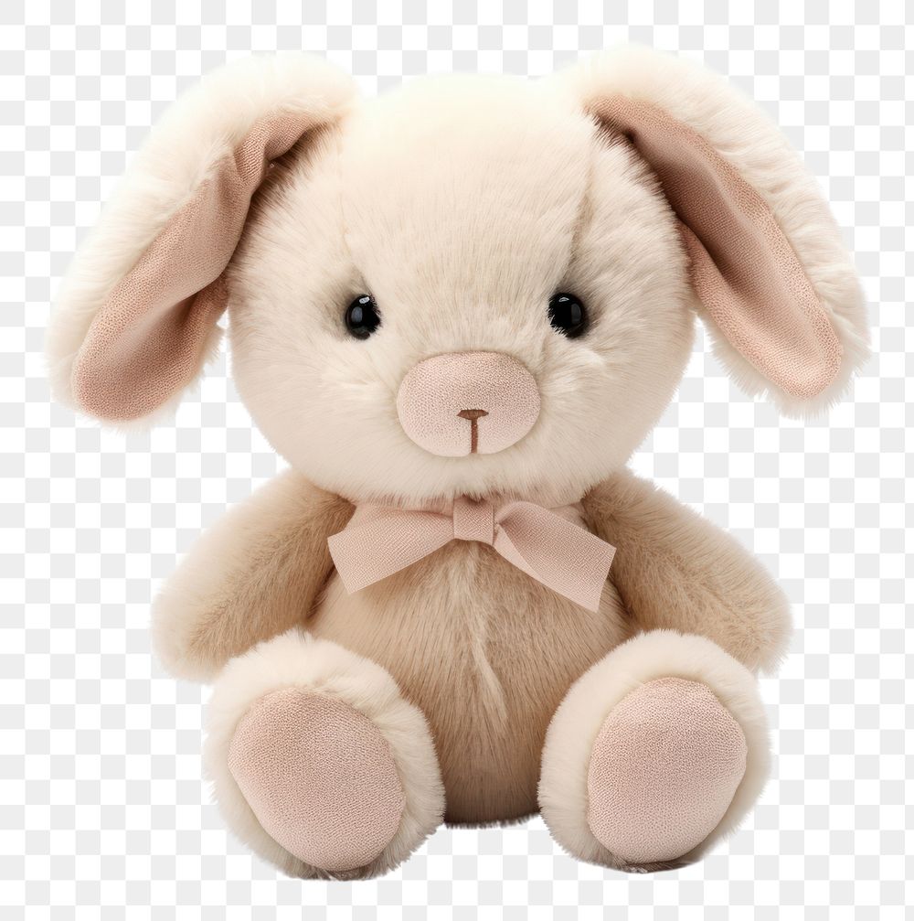 PNG  Bunny plush toy white background representation.