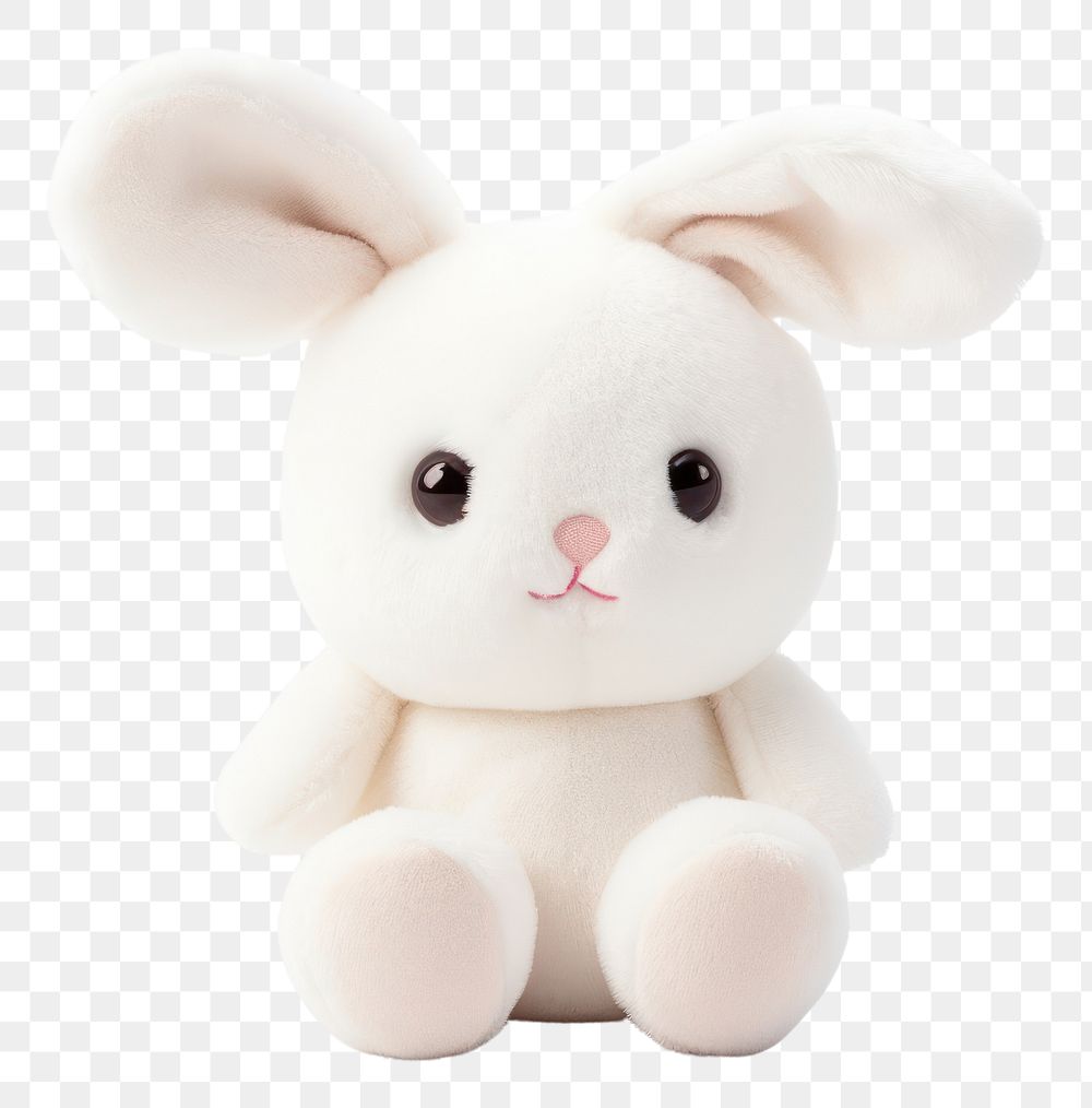 PNG  White bunny plush toy white background representation