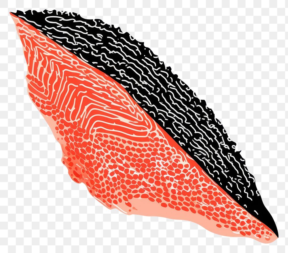 PNG Salmon sashimi fish red white background.