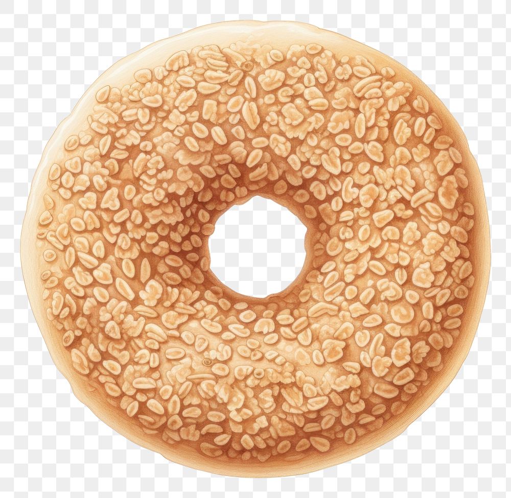 PNG  Donut with crumble bagel bread food. AI generated Image by rawpixel.