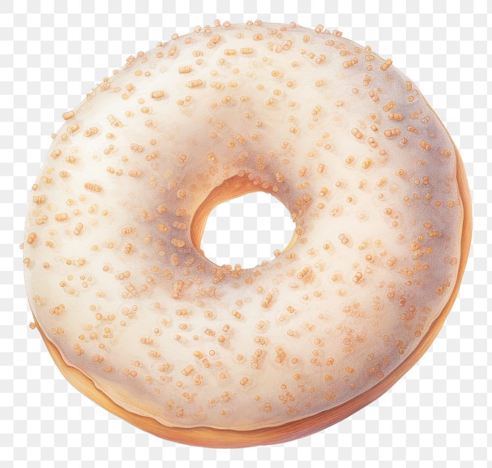 PNG  Frosted donut bagel food white background. AI generated Image by rawpixel.