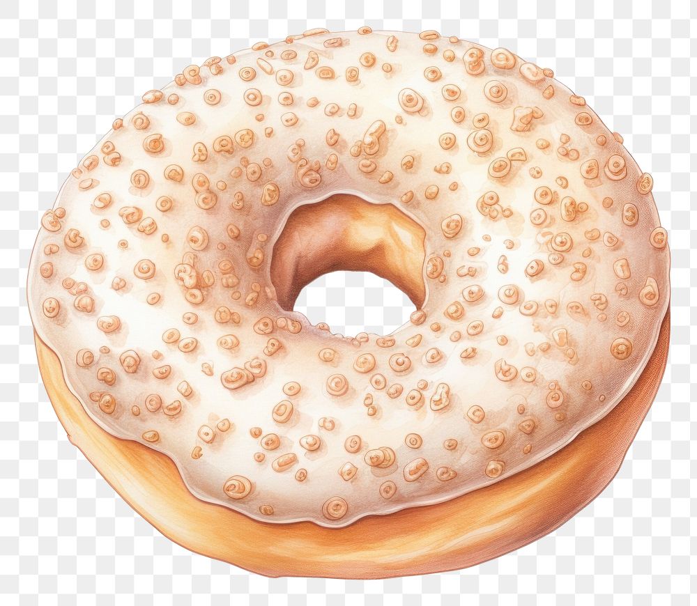 PNG  Glazed donut bagel bread food. AI generated Image by rawpixel.