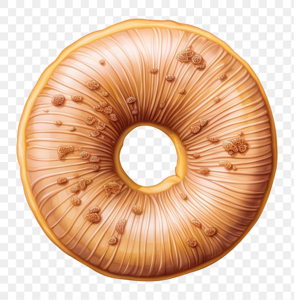 PNG Mocha glazed donut bagel food white background. AI generated Image by rawpixel.