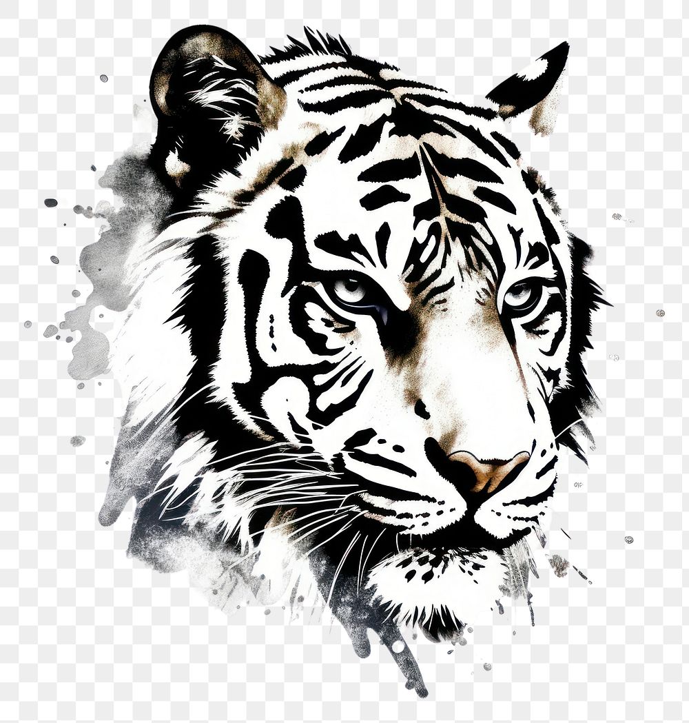 PNG Bengal tiger wildlife drawing animal.
