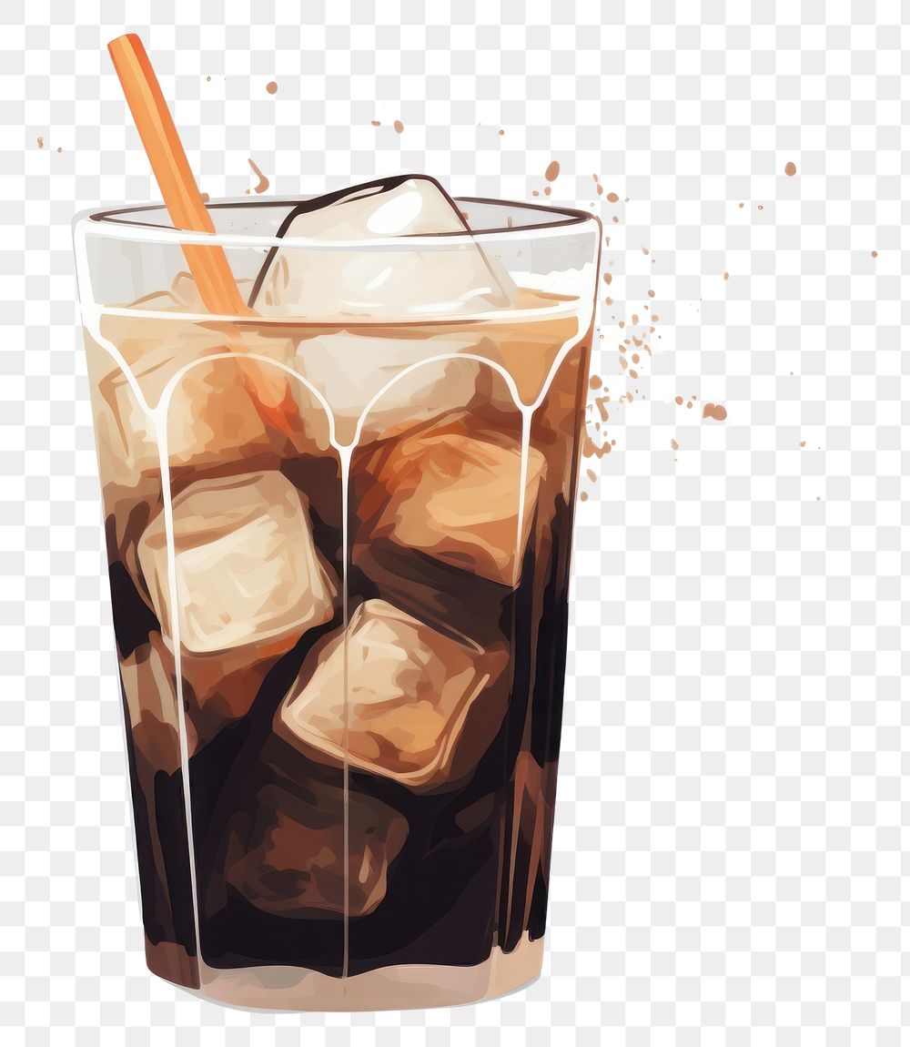 PNG Cold brew drink soda white background.
