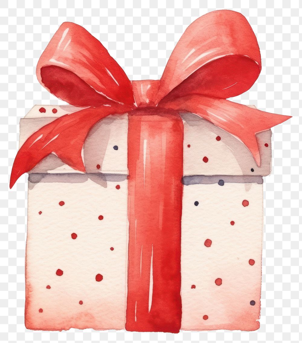 PNG Red christmas gift white background anniversary celebration.
