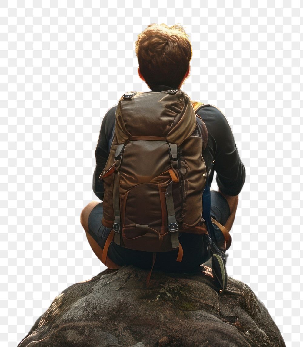 PNG  Hiker landscape outdoors backpack.