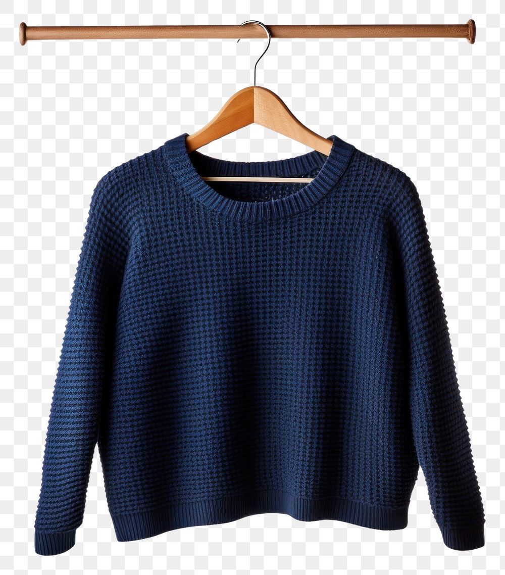 PNG Dark blue color sweater shirt sweatshirt sleeve white background. AI generated Image by rawpixel.