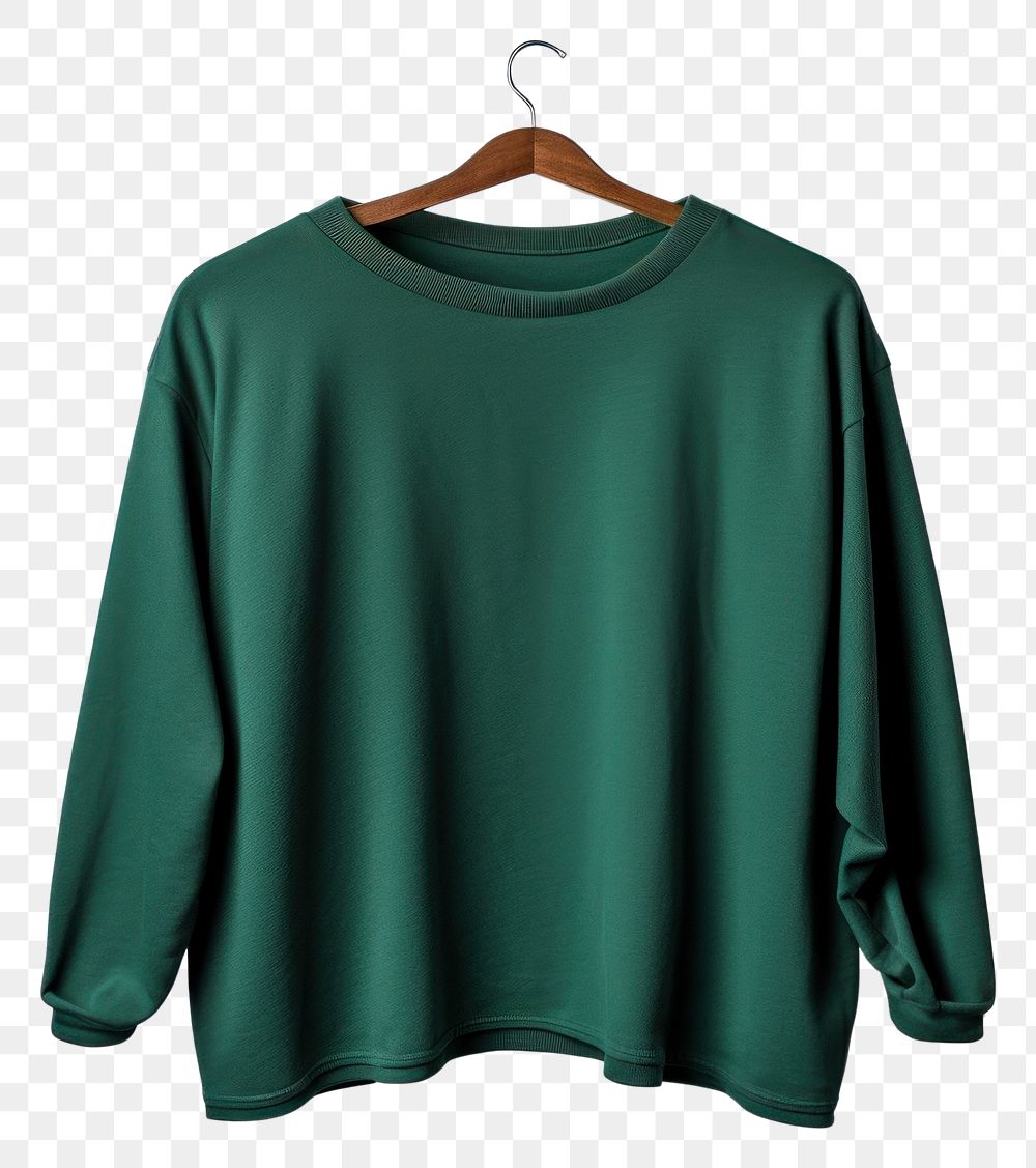 PNG Dark green color sweater shirt sweatshirt t-shirt sleeve. AI generated Image by rawpixel.