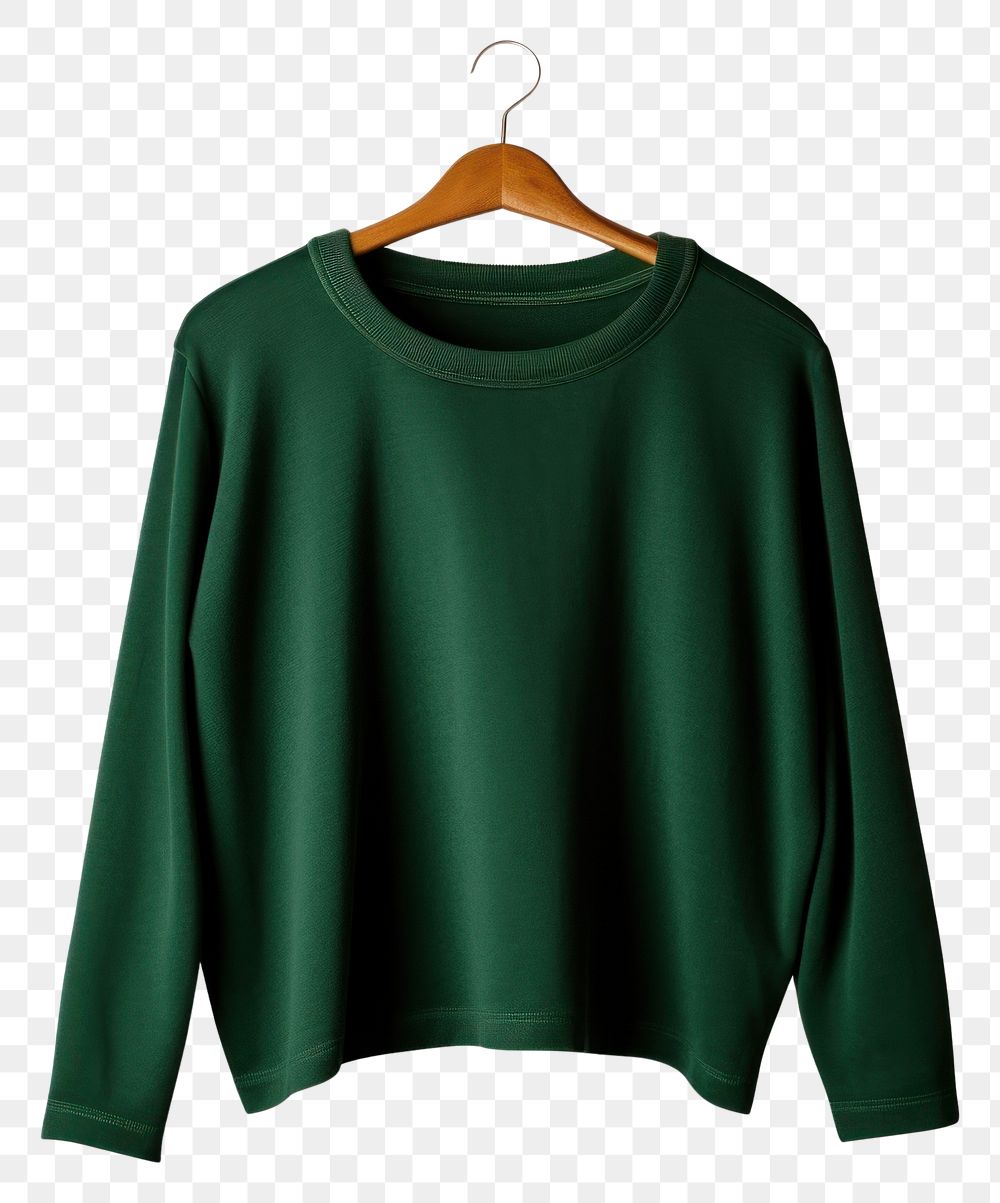 PNG Dark green color sweater shirt sweatshirt sleeve blouse. AI generated Image by rawpixel.
