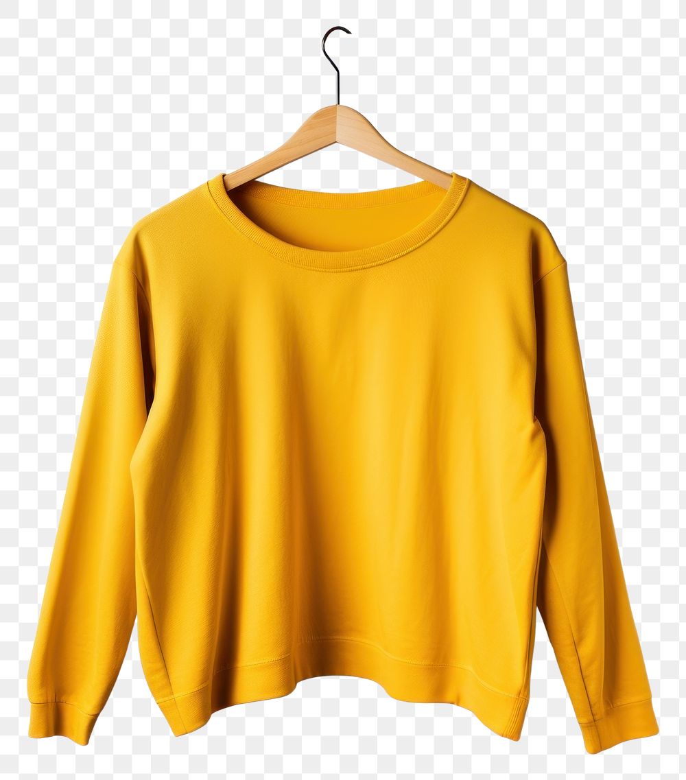 PNG Yellow color sweater shirt sweatshirt t-shirt sleeve. AI generated Image by rawpixel.