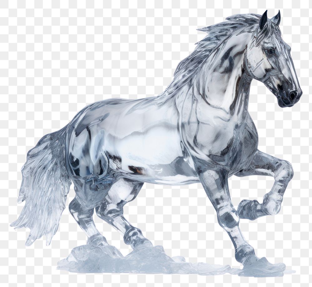PNG  Horse frosted ice stallion animal mammal.