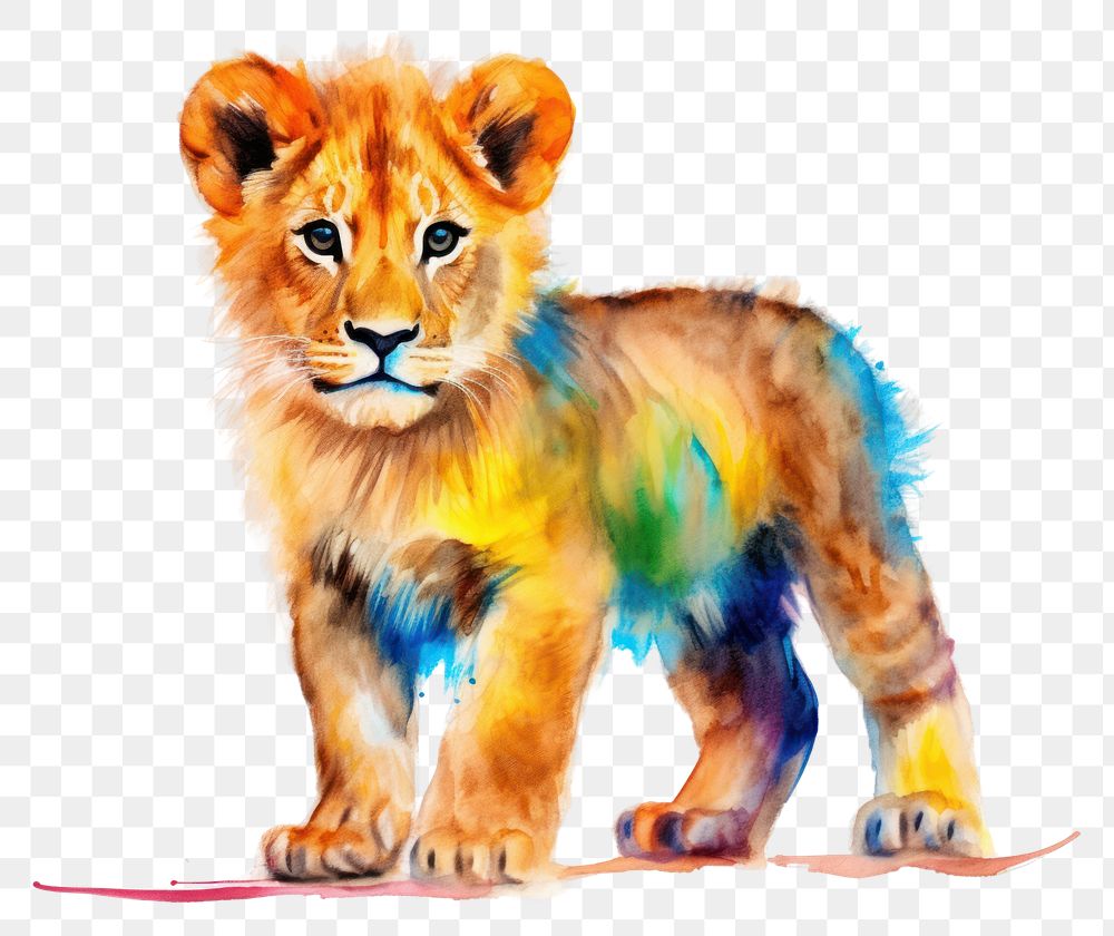 PNG Lion wildlife drawing mammal. AI generated Image by rawpixel.