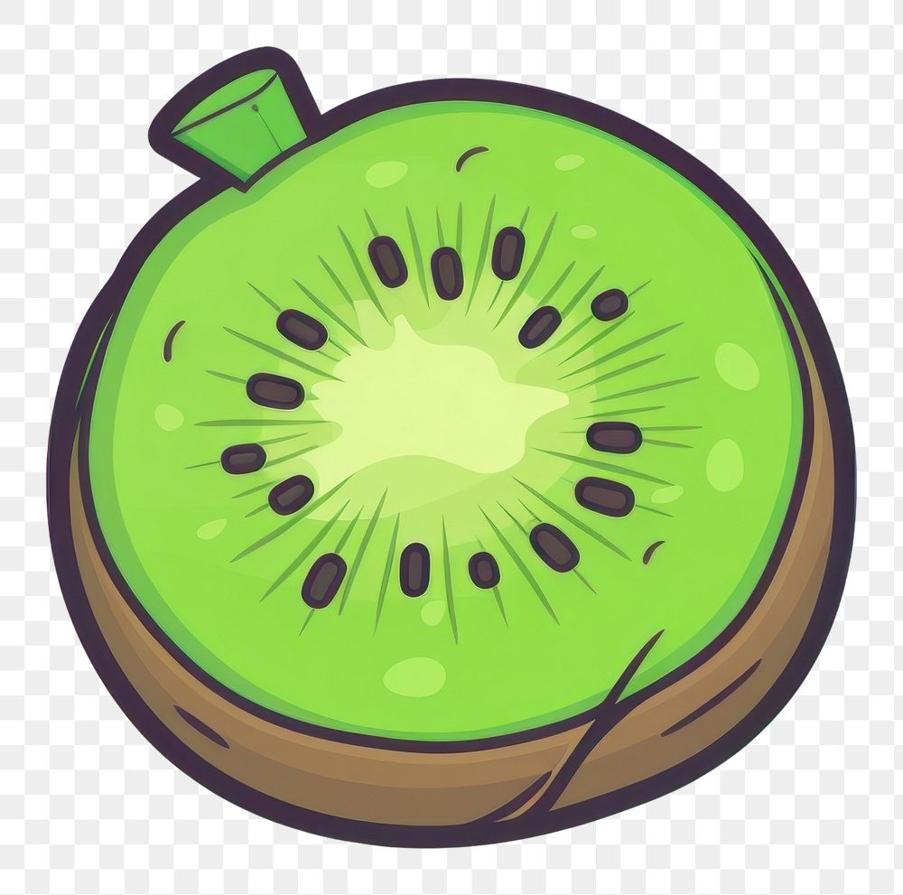 PNG  Kiwi icon flat fruit plant food.