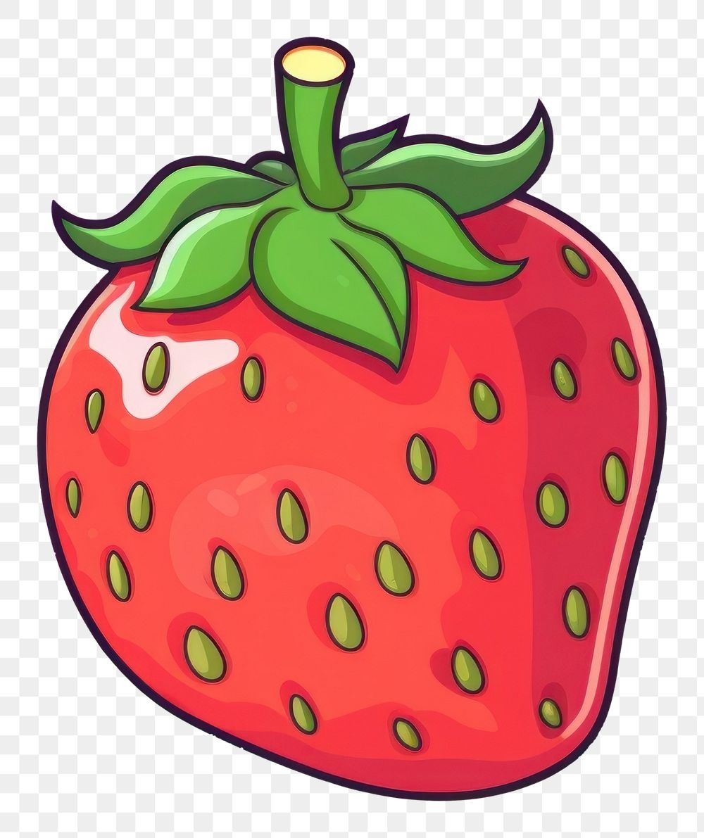 PNG  Strawberry icon flat fruit plant food.