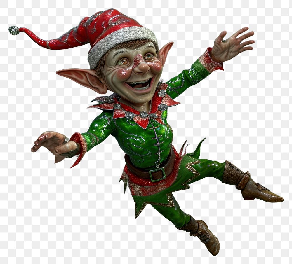 PNG Elf happy jumpping elf representation celebration.