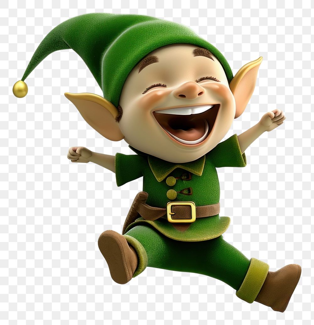 PNG Elf happy jumpping cartoon elf representation.