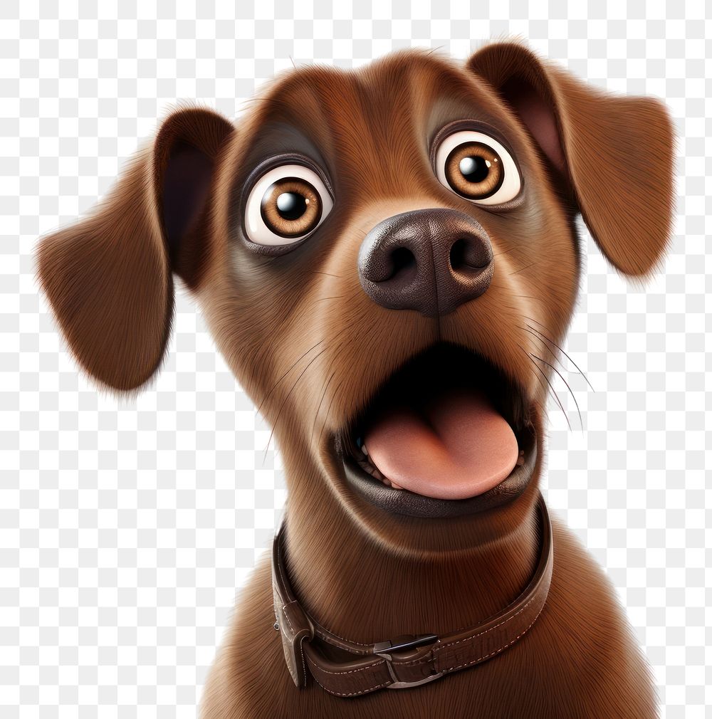 PNG Surprised dog cartoon mammal animal. AI generated Image by rawpixel.