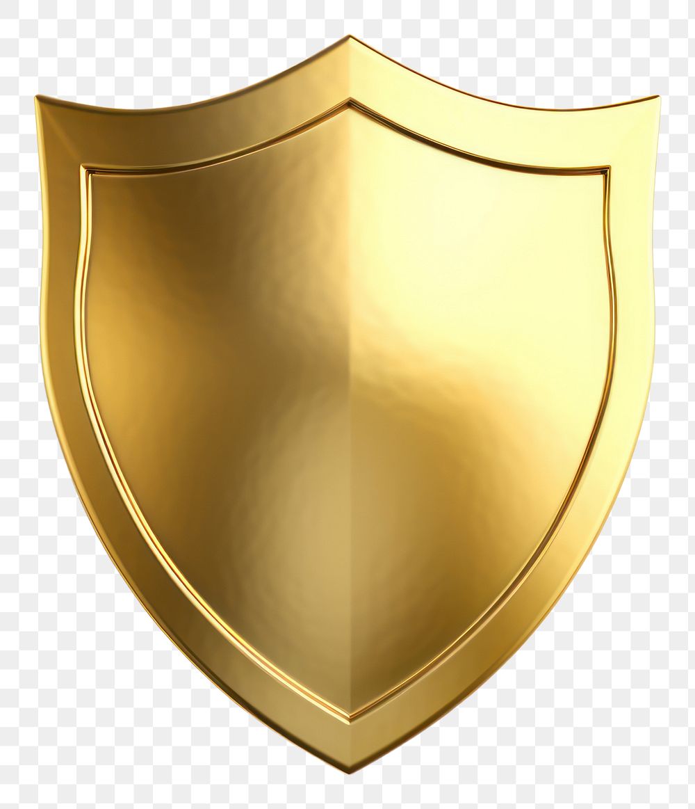 PNG Shield gold white background protection.