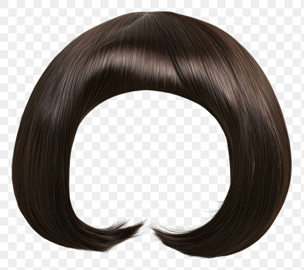 PNG A dark brown hair wig on a white background adult hairstyle portrait.