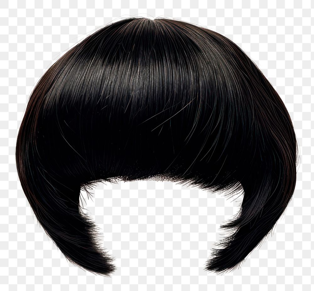 PNG A dark brown hair wig on a white background adult single object hairstyle.