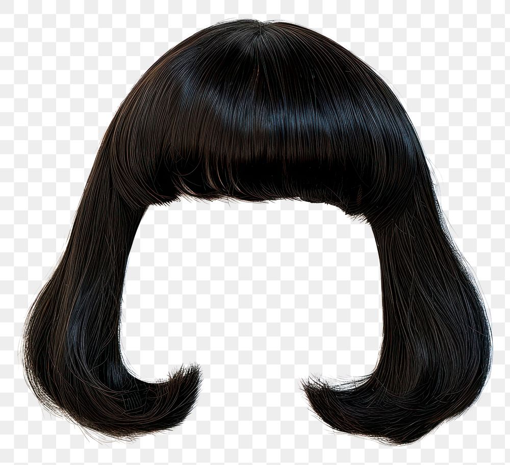 PNG A dark brown hair wig on a white background adult hairstyle moustache.