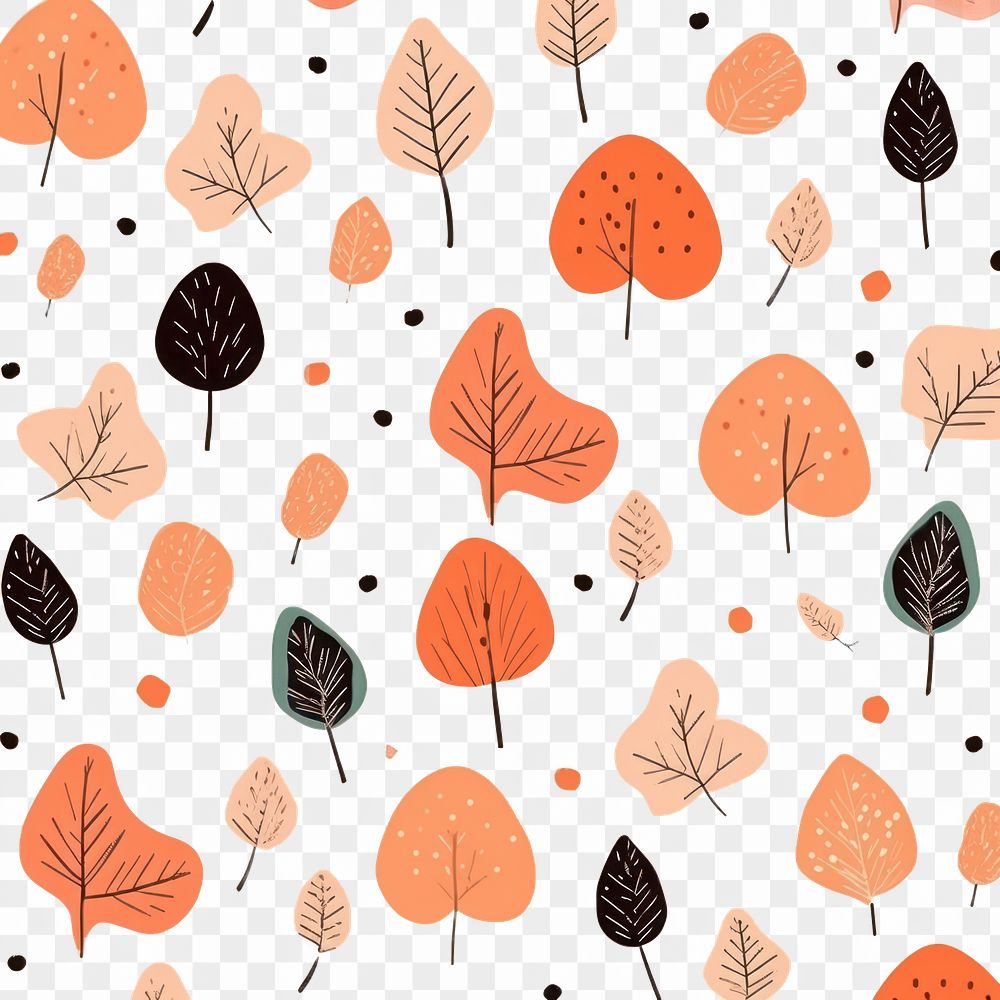 PNG  Autumn october pattern backgrounds plant leaf. AI generated Image by rawpixel.