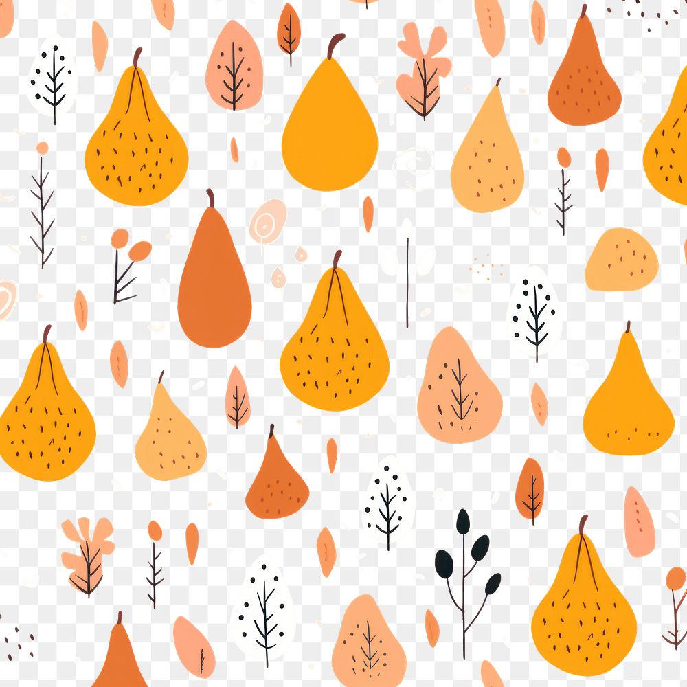 PNG  Autumn october pattern backgrounds plant pear. AI generated Image by rawpixel.