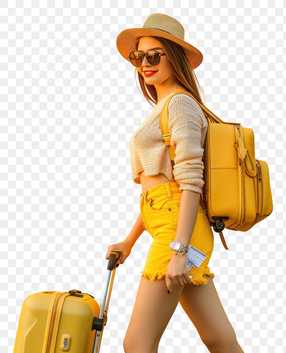 PNG Suitcase luggage sunglasses hairstyle.