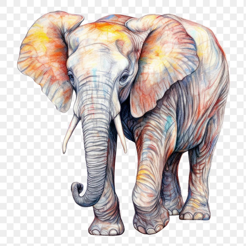 PNG Elephant wildlife drawing animal. AI generated Image by rawpixel.