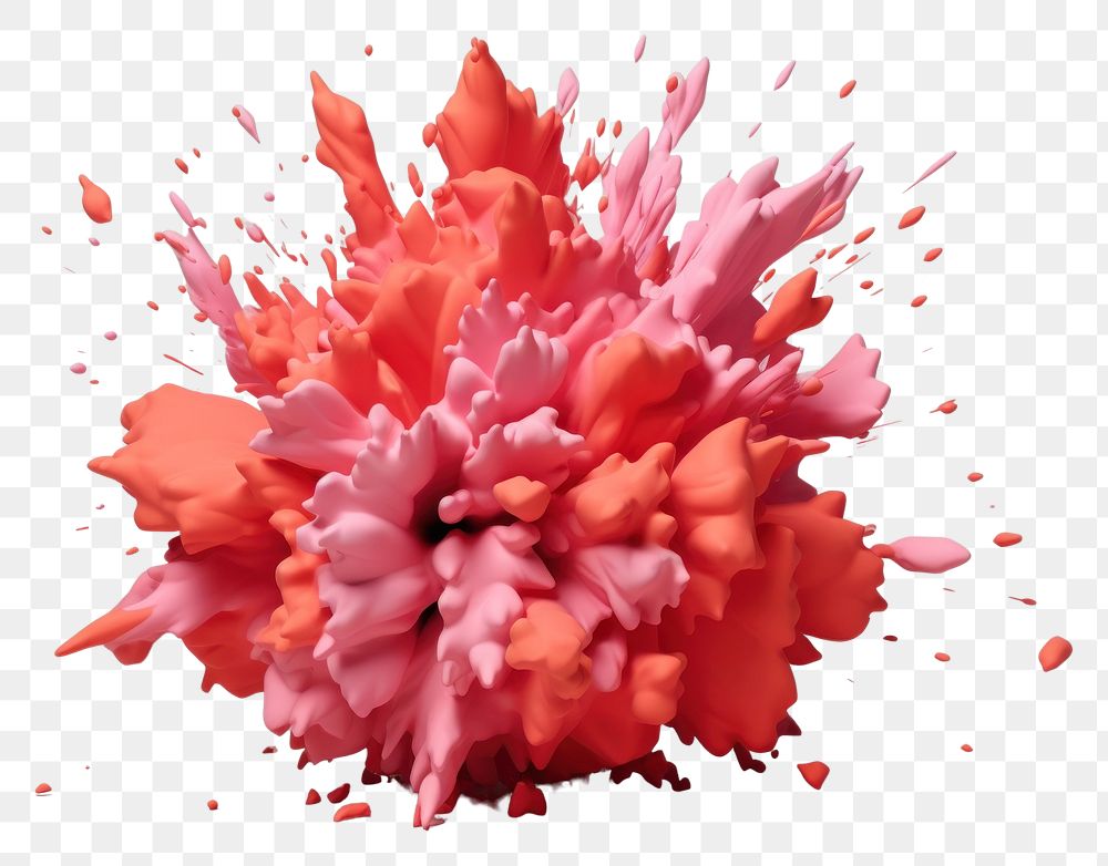 PNG Cute plasticine clay 3d explosion petal plant art.