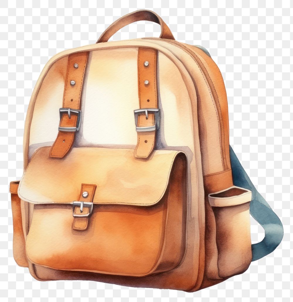 PNG School bag backpack handbag white background.