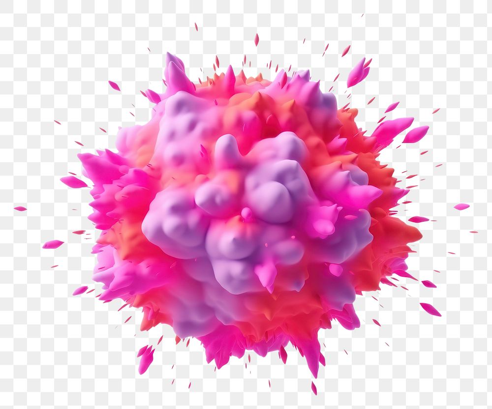 PNG Explosion purple white background microbiology.