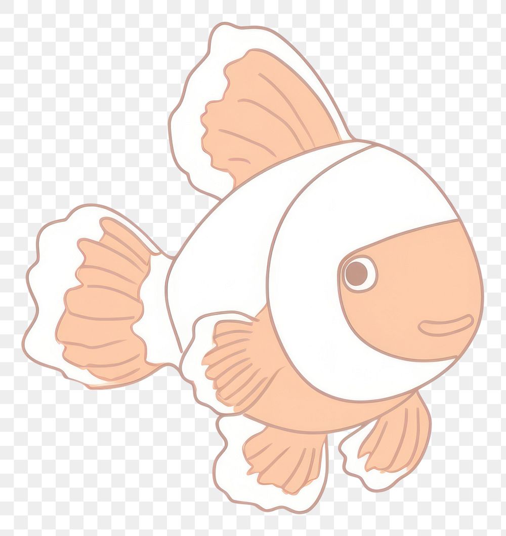 PNG Cute Clownfish wildlife cartoon drawing. 