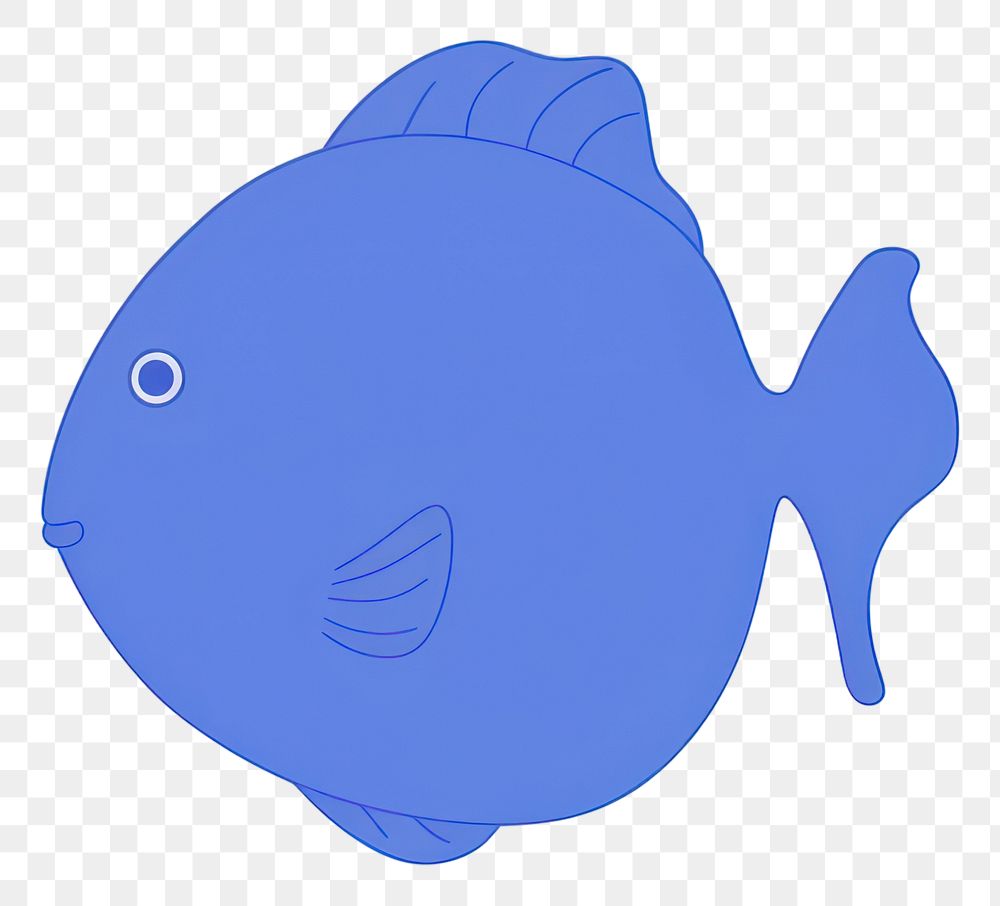 PNG Royal Blue Tang Fish fish swimming drawing. AI generated Image by rawpixel.