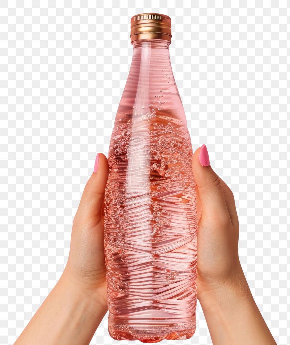 PNG Hand holding color bottle cosmetics drink hand.