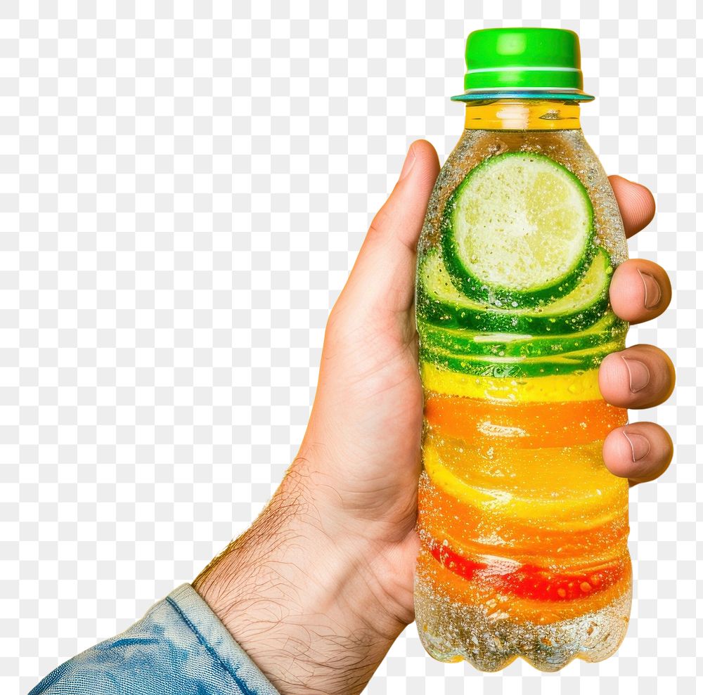 PNG Hand holding color bottle adult food hand.