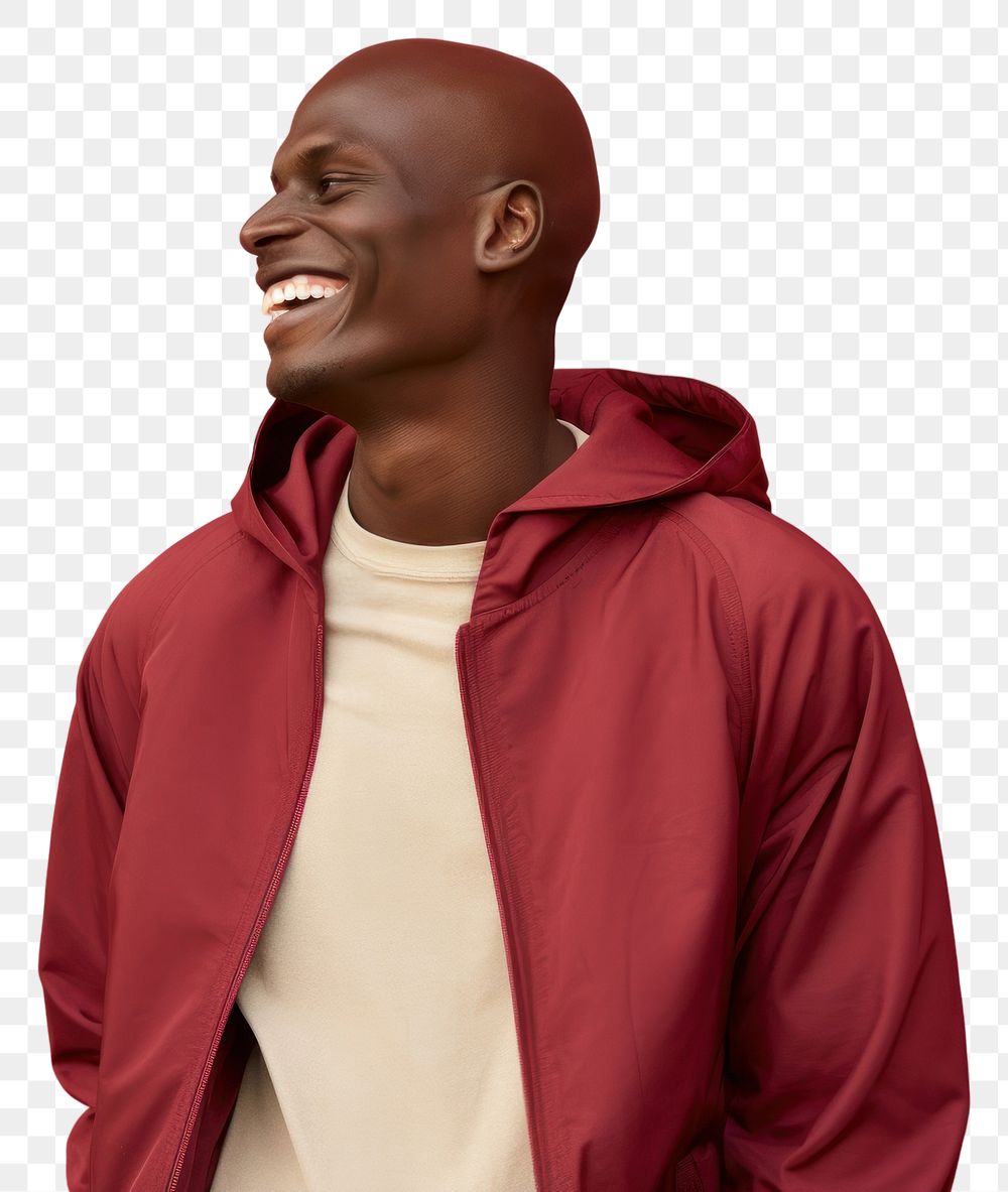 PNG  Shopping jacket adult smile.