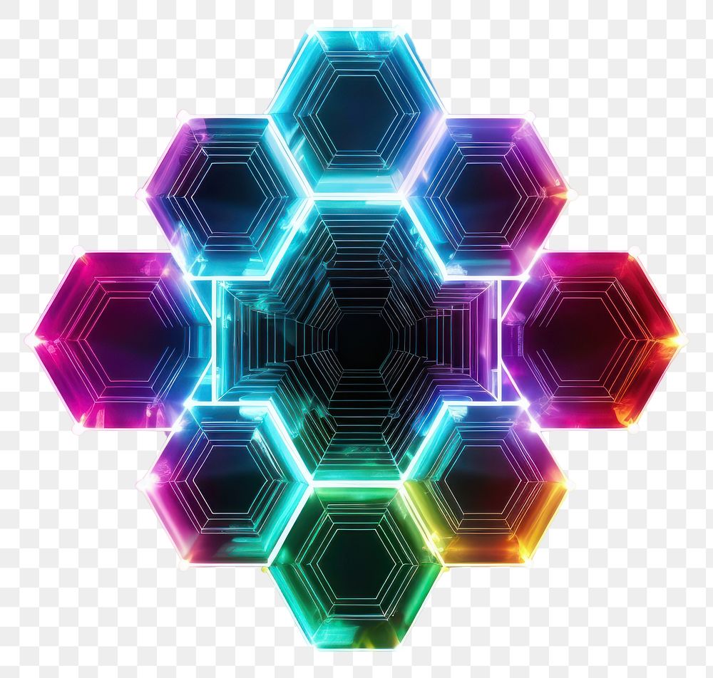 PNG Hexagon light neon backgrounds.